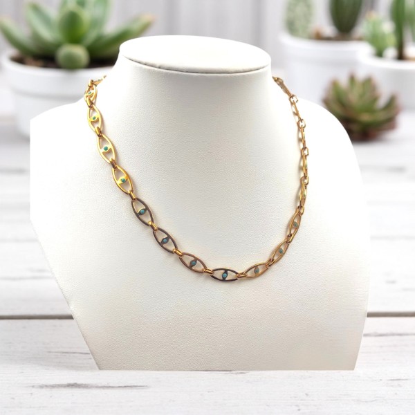 Κολιέ με Τυρκουάζ Λεπτομέρειες κοντό Κολιέ με Τυρκουάζ Λεπτομέρειες κοντό