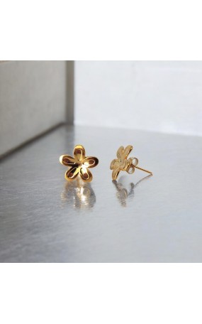 Σκουλαρίκια Χρυσά Λουλούδια