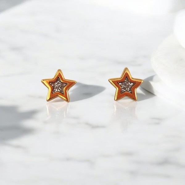 Σκουλαρίκια Λαμπερά Αστέρια Μεσαία
