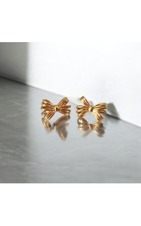 Σκουλαρίκια Φιόγκος χρυσό