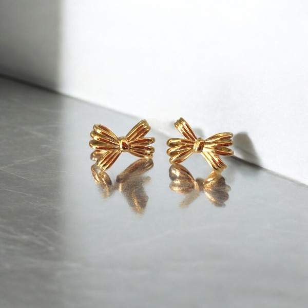 Σκουλαρίκια Φιόγκος χρυσό Σκουλαρίκια Φιόγκος χρυσό