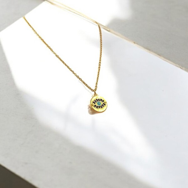 Κολιέ με Μενταγιόν Μάτι και σμάλτο Κολιέ με Μενταγιόν Μάτι και σμάλτο