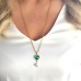 Κολιέ Ατσάλινο με Σμαραγδένια Καρδιά και Πέρλα
