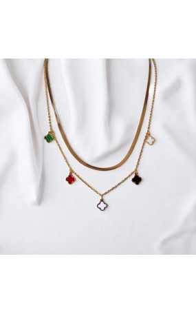 Κολιέ Της Τύχης Λευκό Πράσινο Μαύρο Κόκκινο