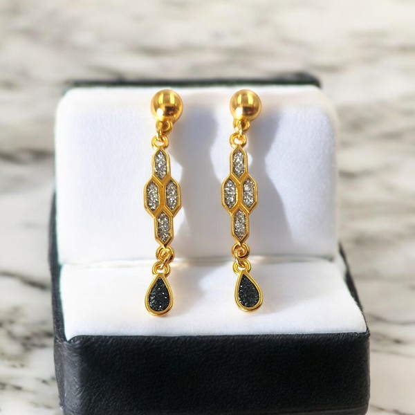 Σκουλαρίκια με Γεωμετρικό σχέδιο και glitter