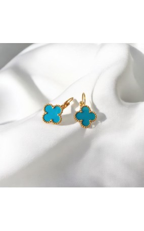 Σκουλαρίκια Κρεμαστά Τυρκουάζ Σταυρός