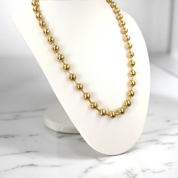 Κολιέ Μεγάλες Μπίλιες Μακρύ χρυσό Κολιέ Μεγάλες Μπίλιες Μακρύ χρυσό