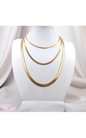 Κολιέ Τριπλή Ατσάλινη Αλυσίδα 