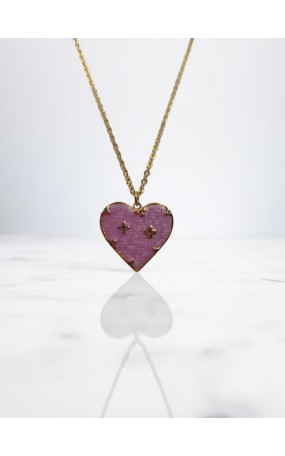 Κολιέ με Μώβ Καρδιά