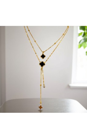 Κολιέ της Τύχης Λευκό - Μαύρο