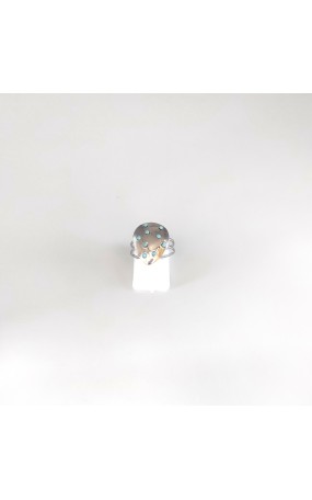 Ατσάλινο Δαχτυλίδι Σταγόνα με Τυρκουάζ Κουκίδες