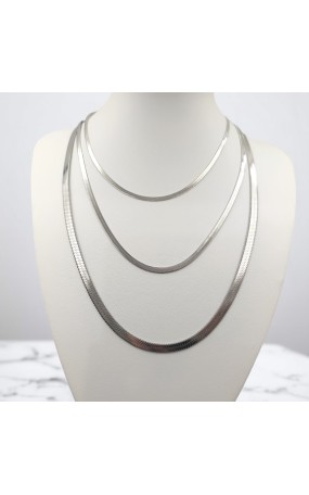 Κολιέ με Τριπλή Ατσάλινη Αλυσίδα 